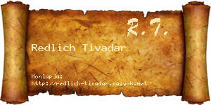 Redlich Tivadar névjegykártya